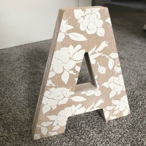 wooden decorative floral Letter A